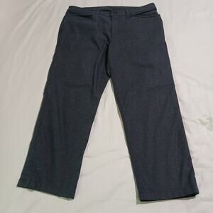Lululemon men's UNSIZED 34/35/36? heathered blue flex-friendly pants gusseted